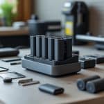 simplifiez la recharge de vos appareils avec une station de charge multiple : un accessoire pratique pour organiser et gérer vos batteries au quotidien.